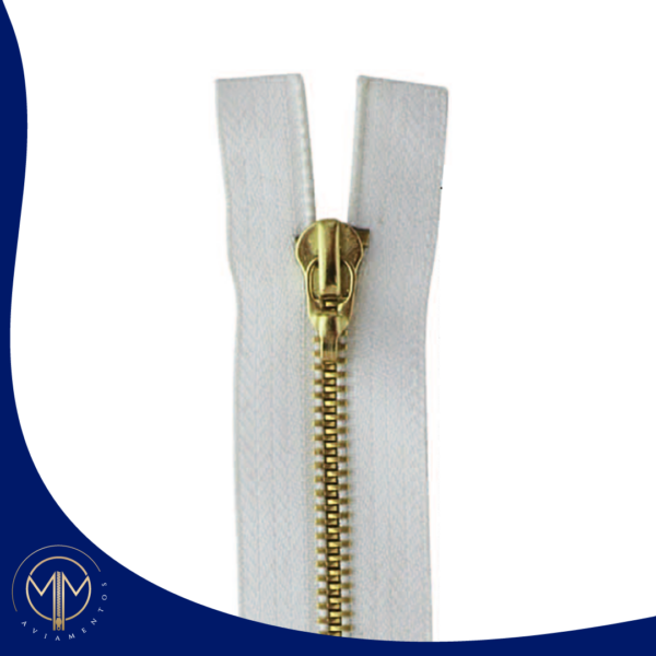 Zíper Nº5 - Metal destacável dourado
